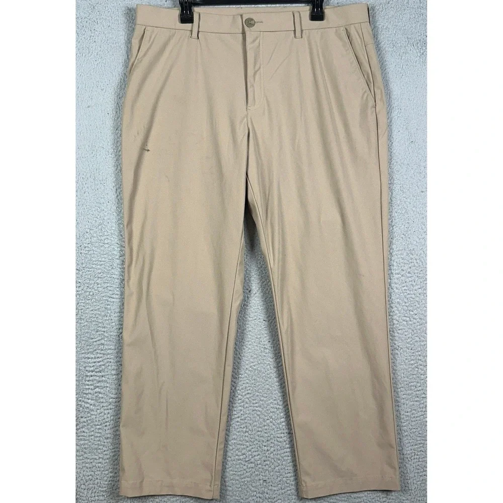 Callaway Opti-Dri Pants Mens 38X30 Tan Golf Performance Chino Flat Front Pockets